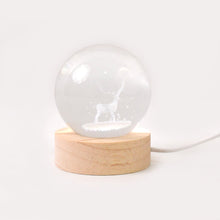 Crystal Ball Night Light Glass Ball Night Lamp with Wood Base