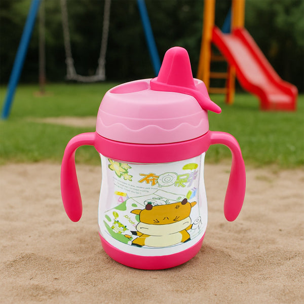 Vacuum Stainless Steel Water Bottle With Carry Handle & Straw Fridge Water Bottle Double Wall, Leak Proof, Rust Proof, Cold &amp; Hot | Leak Proof | Office Bottle | Gym | Home | Kitchen | Hiking | Trekking | Travel Bottle, Tumbler (280 ML)