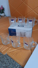 Glass Coffee & Tea Cup / Mug With Handle, Water glass (6 pcs Set / 225 ML)