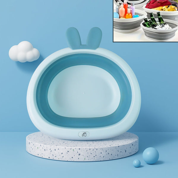 Foldable Multipurpose Collapsible Basin with Bunny Ear Handle