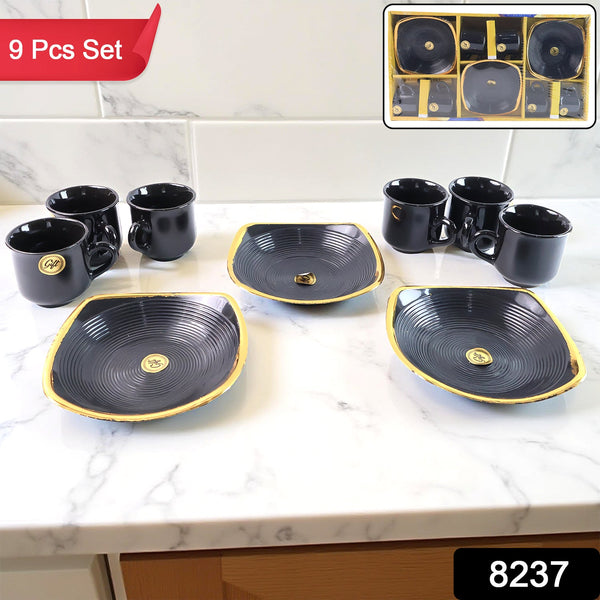 Sweet Buzz 9-Piece Seashell Ceramic Cup Set – Ideal for Home & Gifts